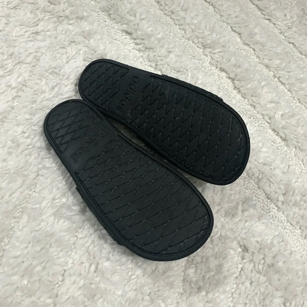 adidas Adilette Cloudfoam Comfort Slides Sandals Black/Grey Size 6 - Picture 5 of 10